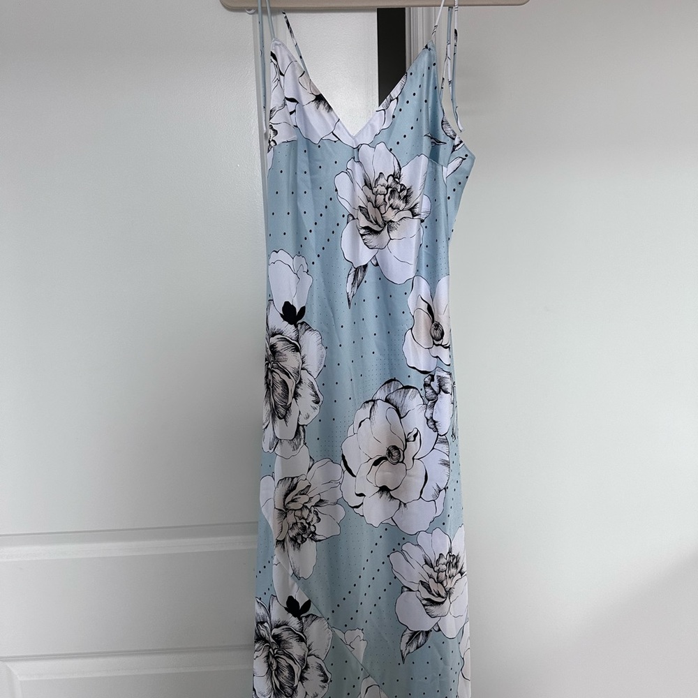 Long satin effect dress